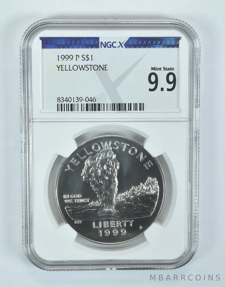 1999-P Yellowstone Commemorative Silver Dollar Mint State 9.9 NGC X NGCX