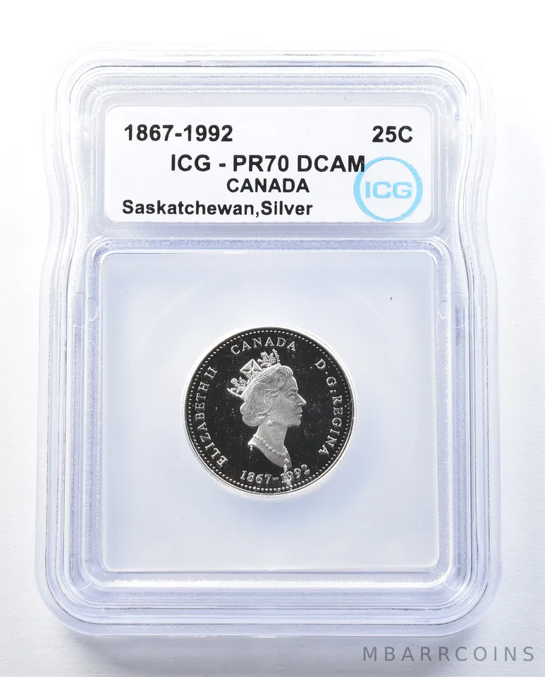 1867-1992 Canada 25 Cents Silver Saskatchewan PR70 DCAM ICG *8937