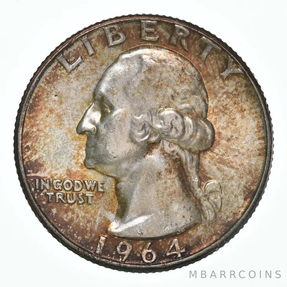 1964 Washington Quarter Insane TONE - Great Colors a5316