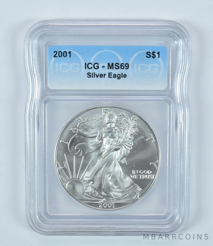 2001 American Silver Eagle MS69 ICG