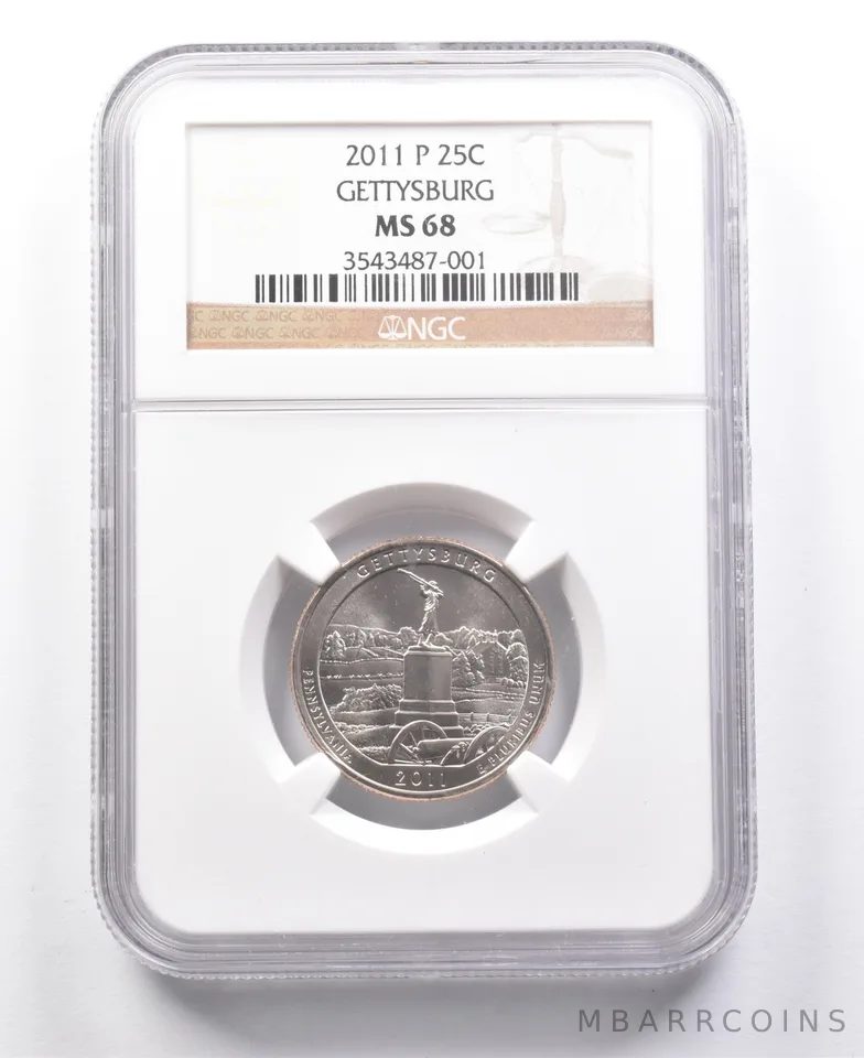 2011-P Washington Quarter Gettysburg MS68 NGC *7696