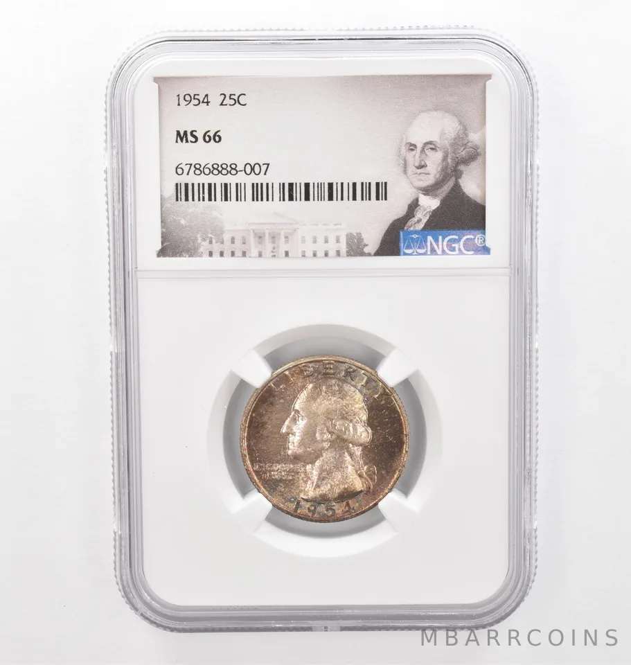 1954 Washington Quarter MS66 NGC Beautiful Tone *2261