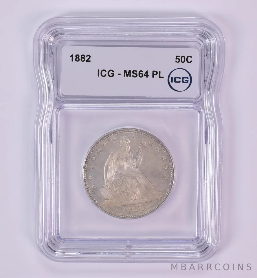 1882 Seated Liberty Half Dollar MS64 PL ICG *1796