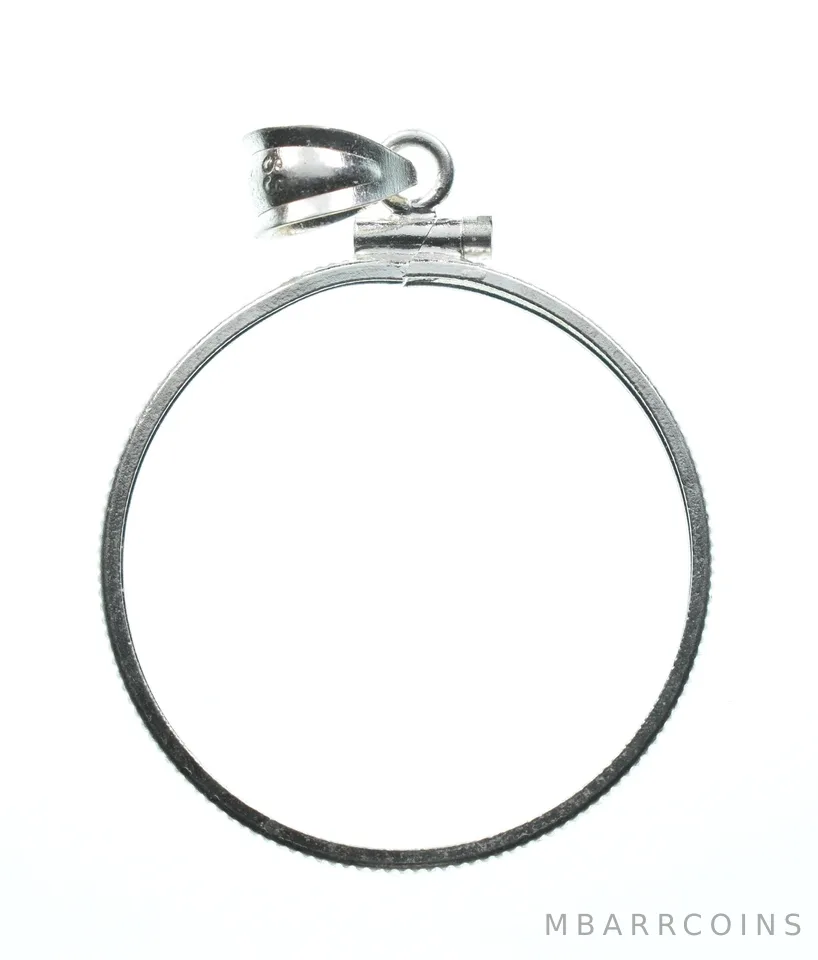 Sterling Silver 26 MM Susan B Anthony $1 Coin Bezel Pendant Frame Edge *2325