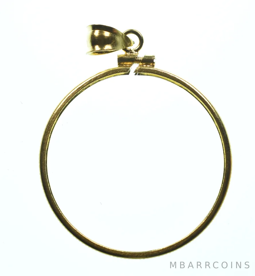 14K 30.6mm Gold Filled US Half Dollar Coin Bezel Pendant Frame Edge *1439
