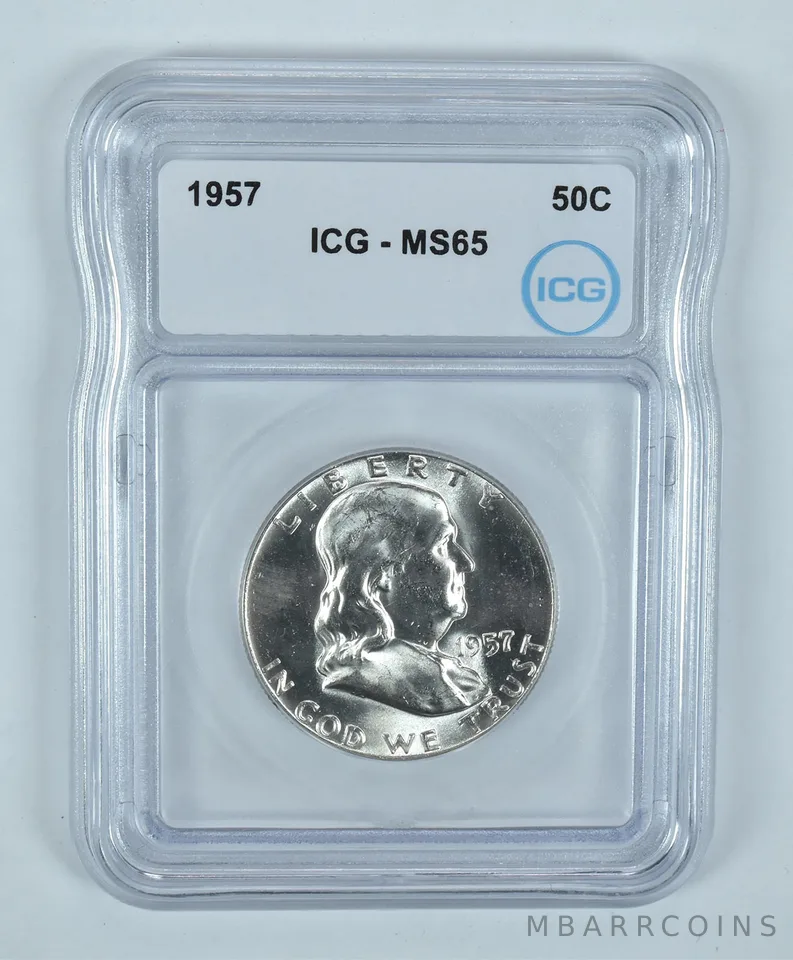 1957 Franklin Half Dollar MS65 ICG