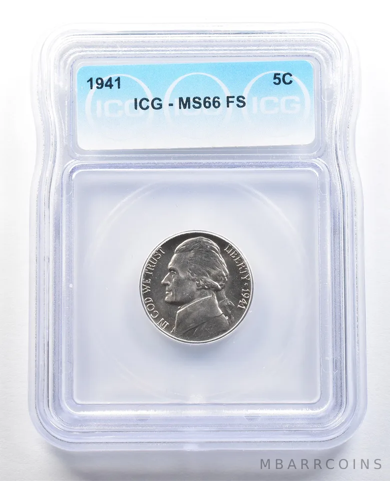 1941 Jefferson Nickel MS66 FS ICG *4676