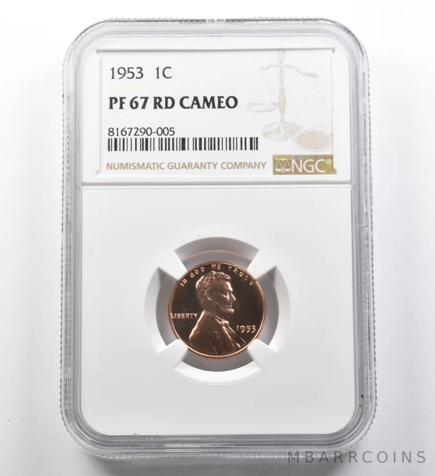 1953 Lincoln Wheat Cent PF67 RD Cameo NGC *8101