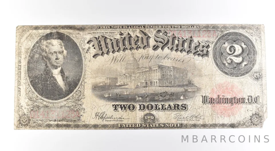 1917 $2 Legal Tender Large Note Red Seal *2664