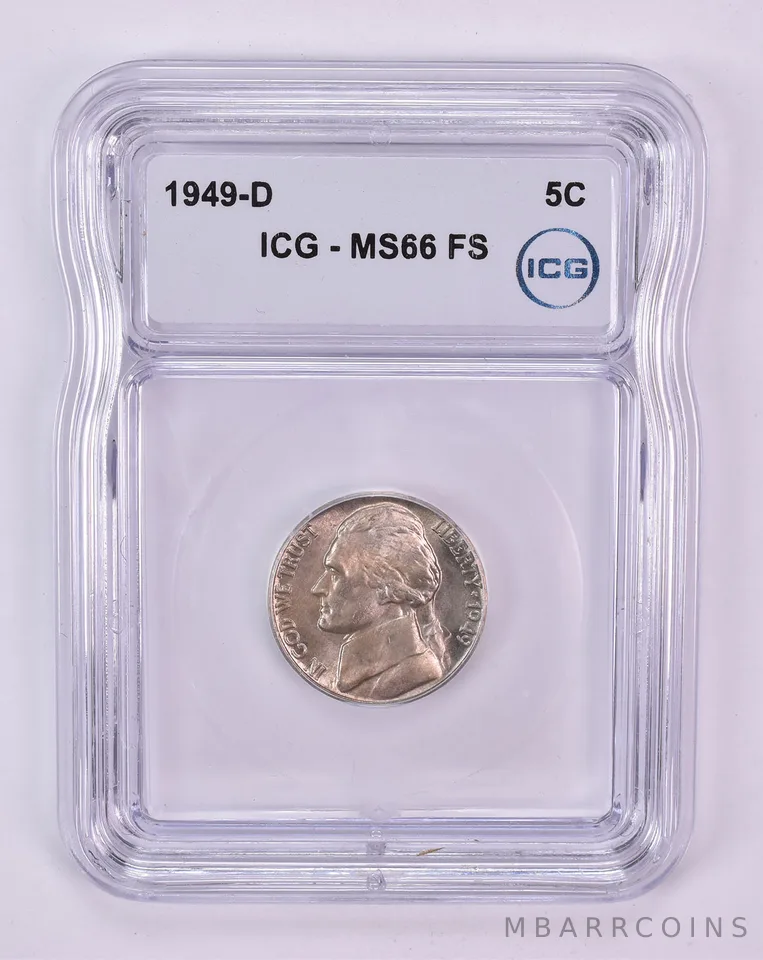 1949-D Jefferson Nickel MS66 FS ICG