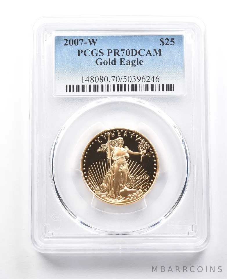 2007-W $25 American Gold Eagle 1/2 Oz Gold PR70 DCAM PCGS