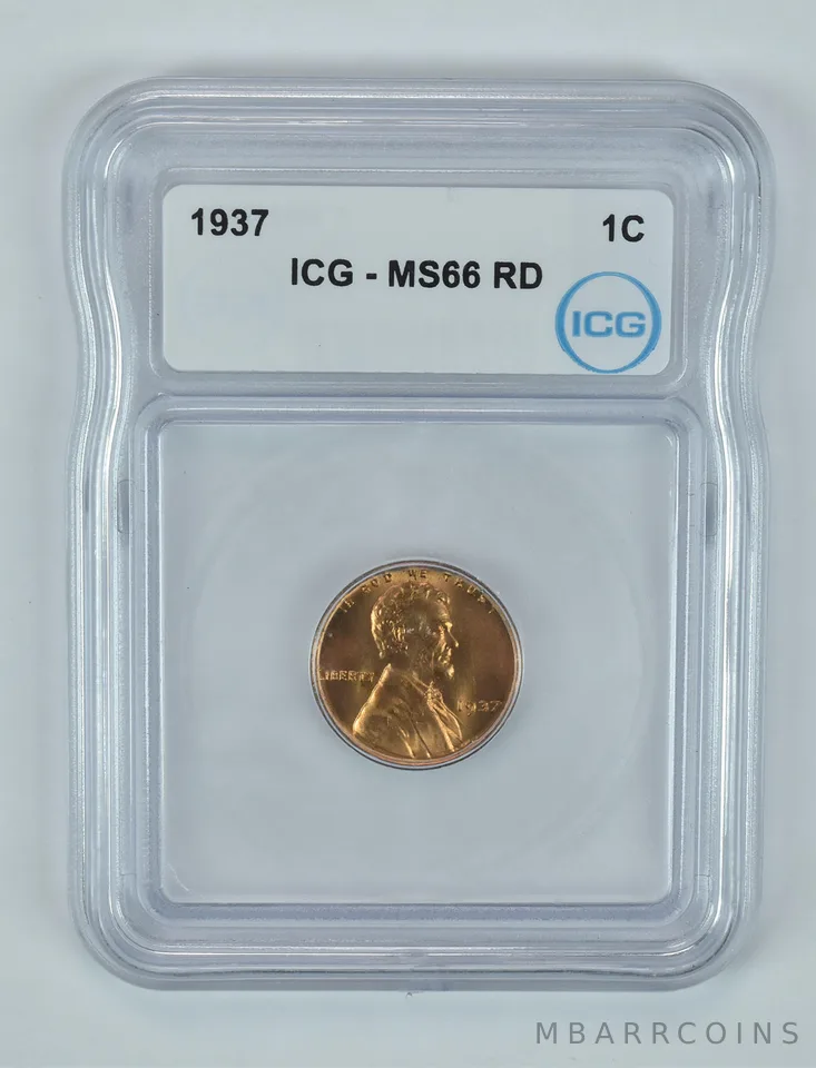 1937 Lincoln Wheat Cent MS66 RD ICG