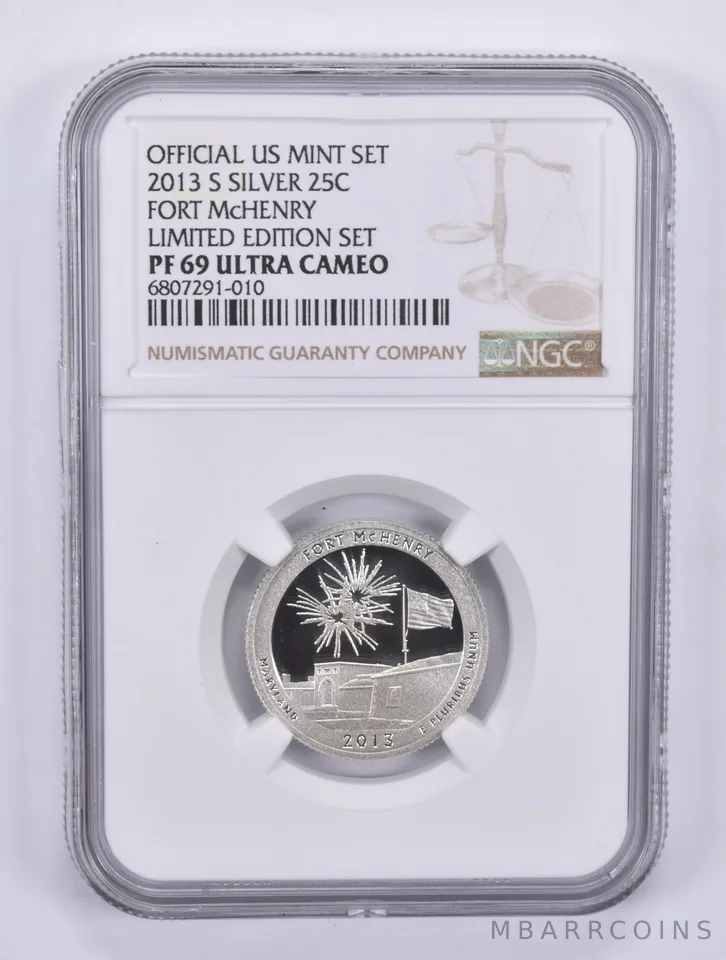 2013-S Quarter Silver Fort McHenry Limited Edition Set PF69 UCAM NGC