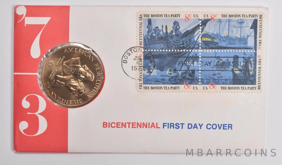 1776-1976 Bicentennial American Revolution US Mint Medal Coin Stamp Cover