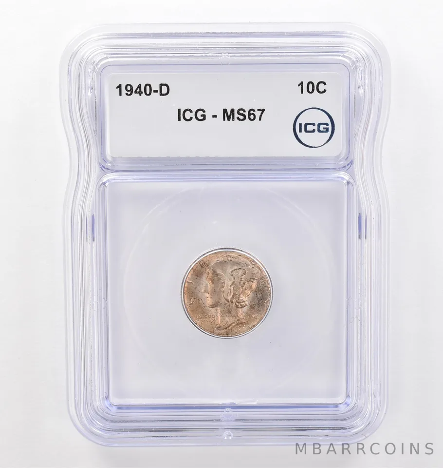 1940-D Mercury Dime MS67 ICG Beautiful Tone *6192