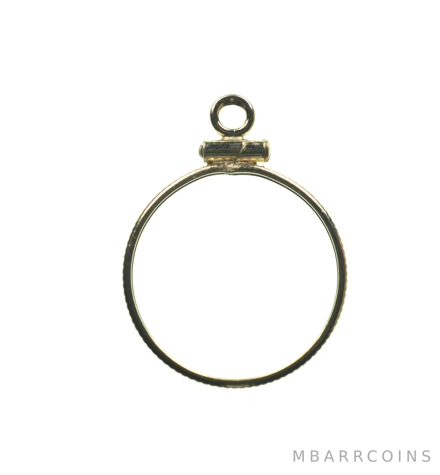 14K 18mm GF 1/10 Oz China Panda $2.50 Gold Coin Bezel Pendant Frame Edge *1336