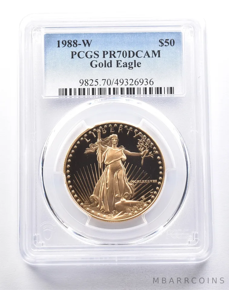 1988-W $50 American Gold Eagle 1 Oz Gold PR70 DCAM PCGS