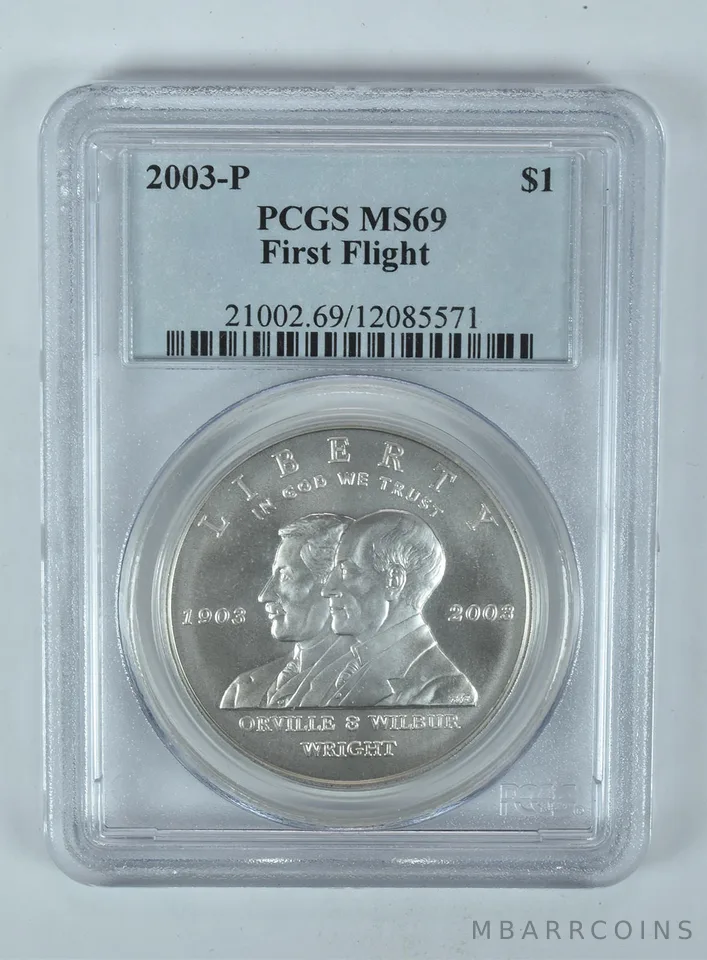 2003-P First Flight Commemorative Dollar MS69 PCGS Blue Label