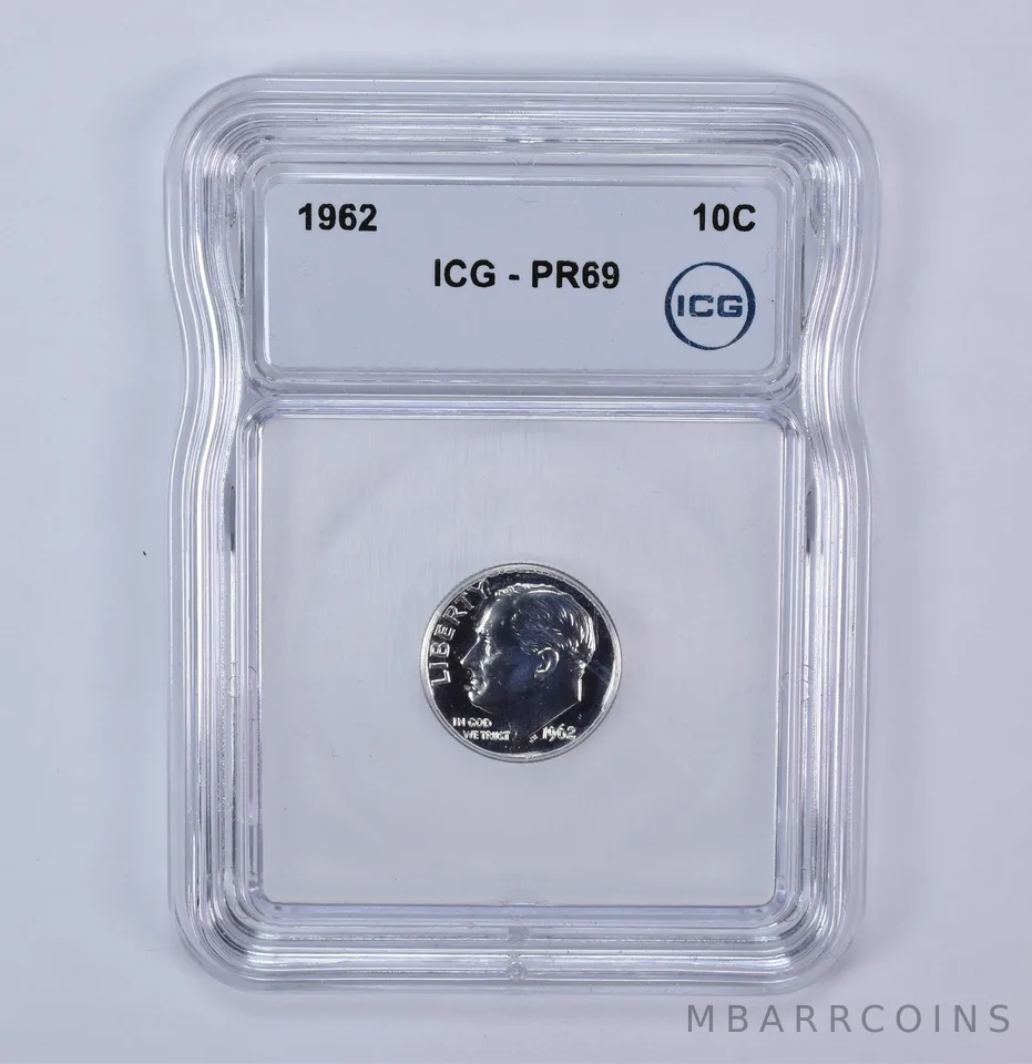 1962 Roosevelt Dime PR69 ICG
