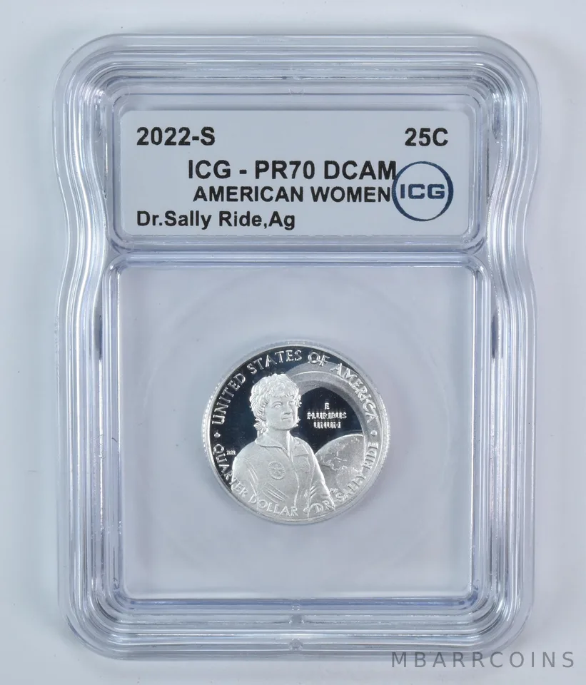 2022-S American Women Quarter Dr Sally Ride Silver PR70 DCAM ICG