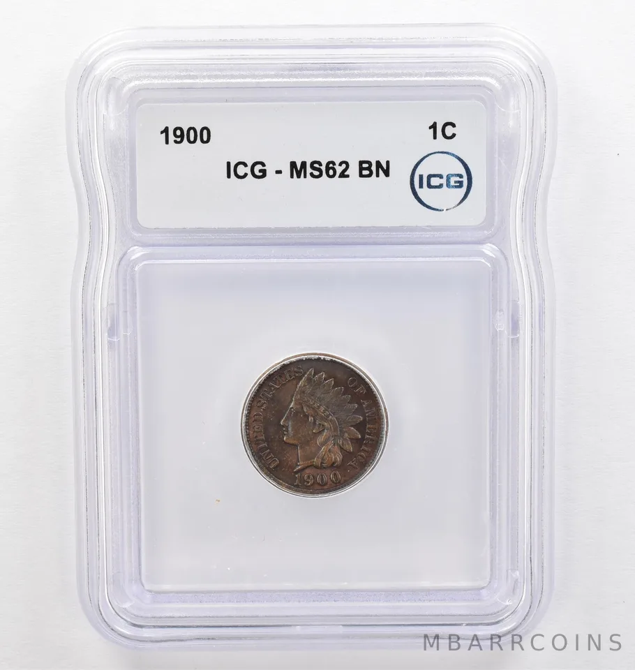 1900 Indian Head Cent MS62 BN ICG Beautiful Tone *0358