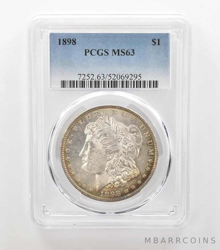 1898 Morgan Silver Dollar MS63 PCGS Beautiful Tone *6908