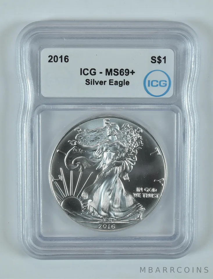 2016 American Silver Eagle MS69+ ICG