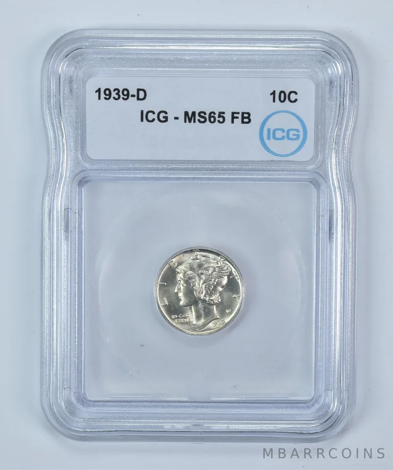 1939-D Mercury Dime MS65 FB ICG