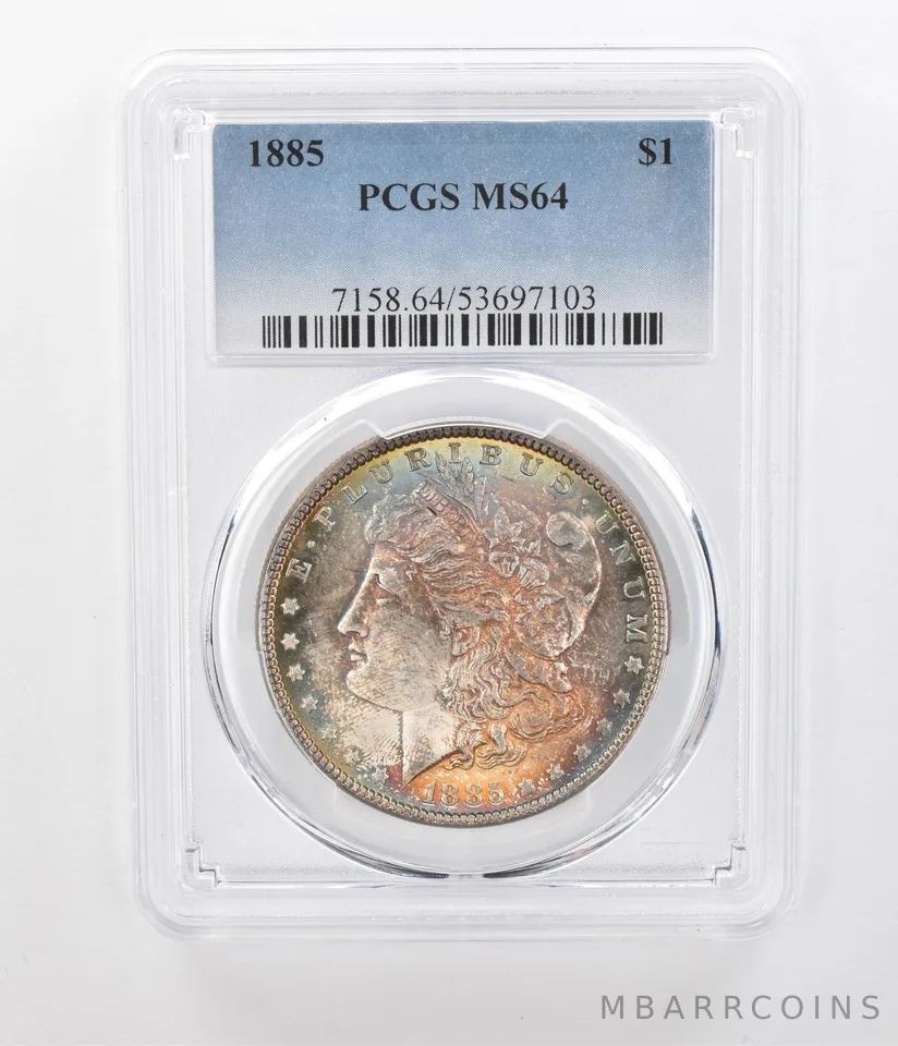 1885 Morgan Silver Dollar MS64 PCGS Beautiful Tone *1198
