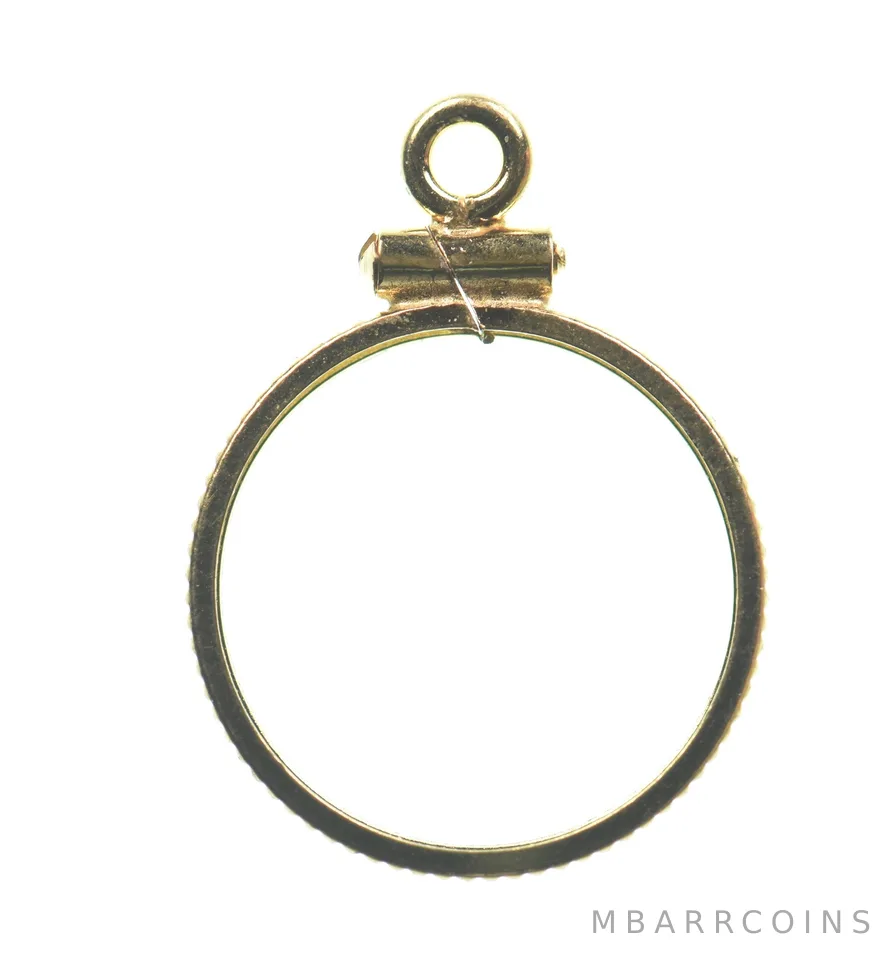 12K 15mm GF $1 Gold Dollar Piece Type 2 Coin Bezel Pendant Frame Edge *1381