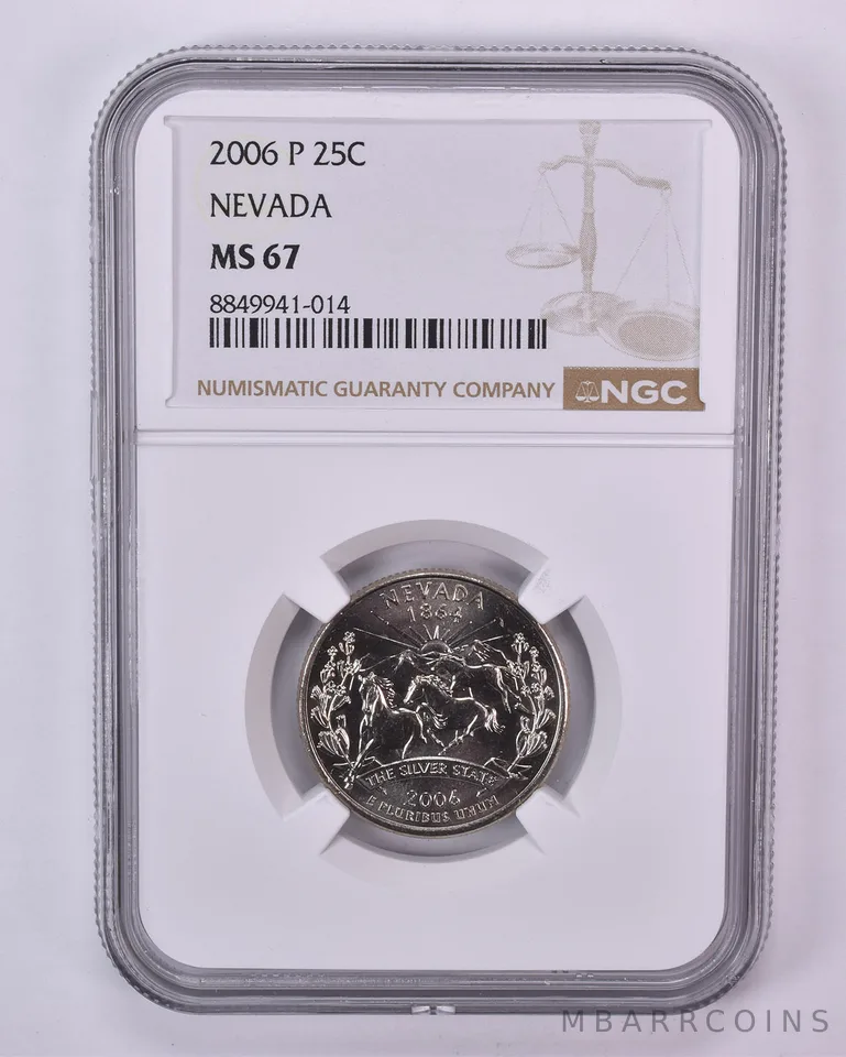 2006-P Washington State Quarter Nevada MS67 NGC Brown Label