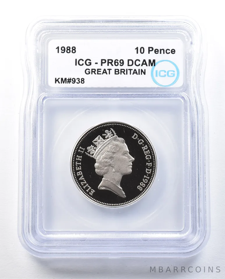1988 Great Britain 10 Pence KM#938 PR69 DCAM ICG *8982