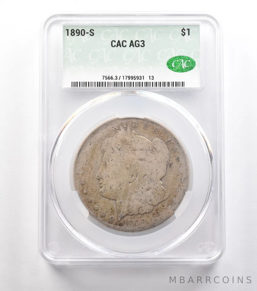 1890-S Morgan Silver Dollar AG3 CAC Lowball *0899