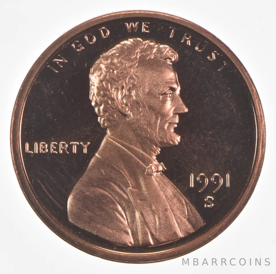 1991-S Lincoln Memorial Cent Proof