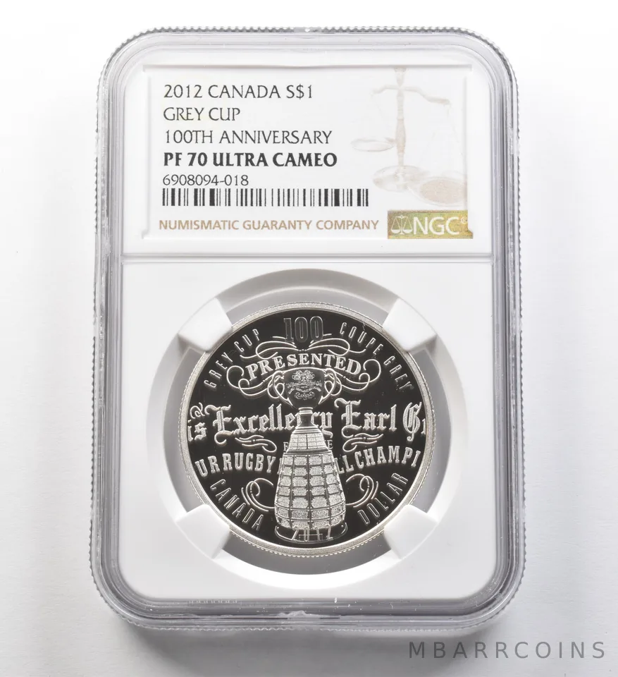 2012 Canada Silver Dollar Grey Cup 100th Anniversary PF70 UCAM NGC *8246