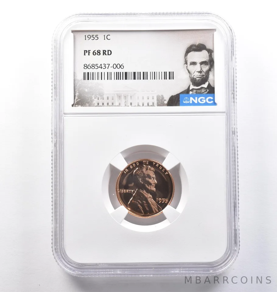1955 Lincoln Wheat Cent PF68 RD NGC Special Label