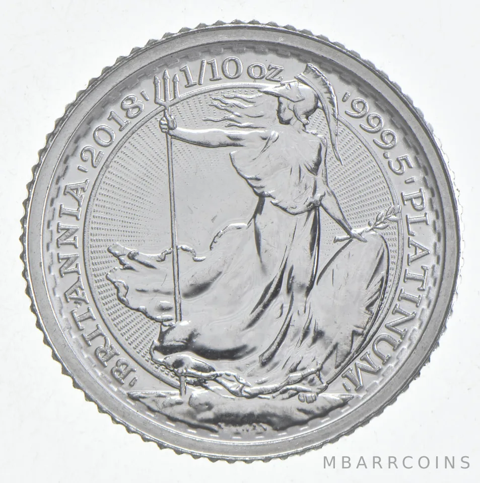 Random Date Great Britain 10 Pound Platinum Britannia 1/10 Oz Platinum