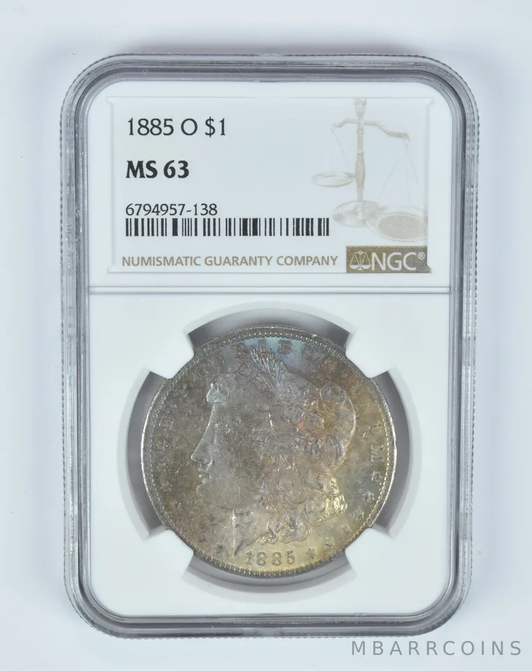 MS63 1885-O Morgan Silver Dollar NGC Beautifully Toned *7459