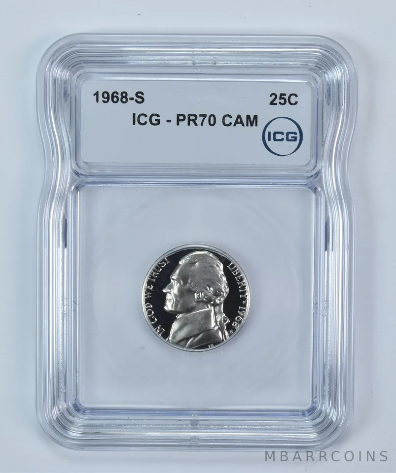 1968-S Jefferson Nickel PR70 CAM ICG