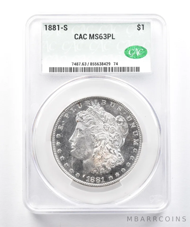 1881-S Morgan Silver Dollar MS63 PL CAC CACg *1764