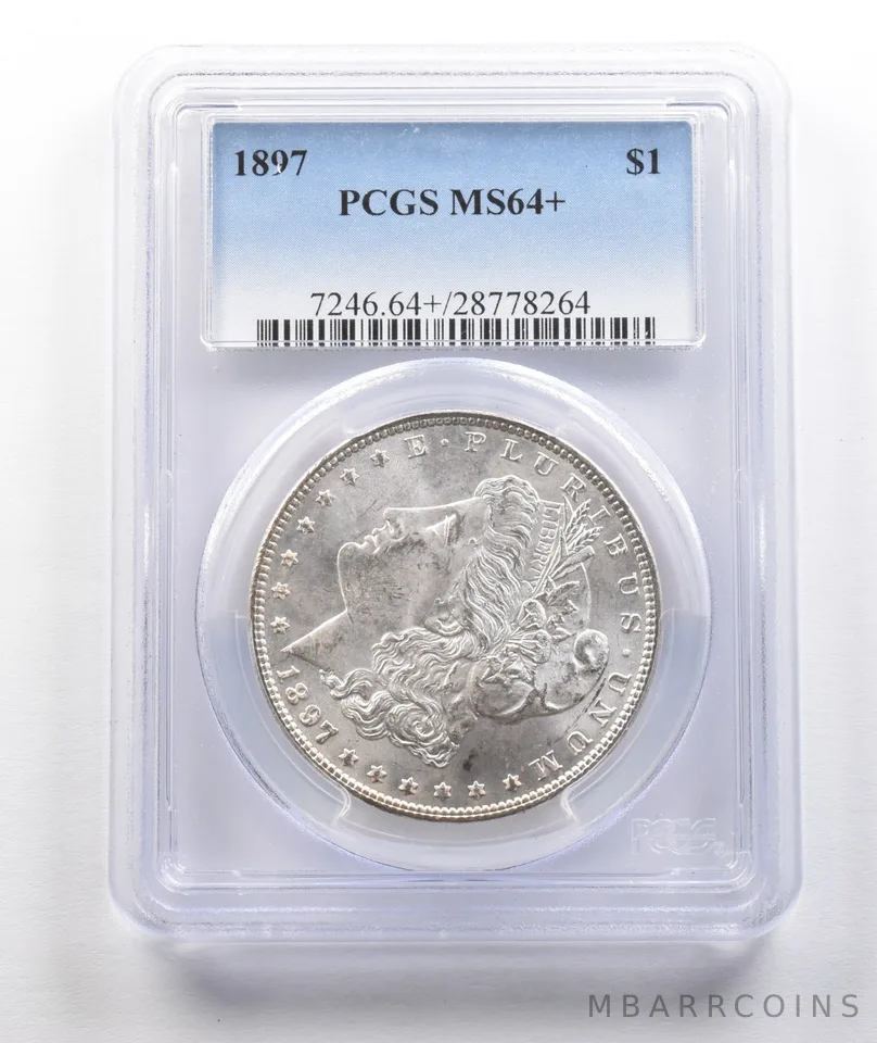 1897 Morgan Silver Dollar MS64+ PCGS a1583