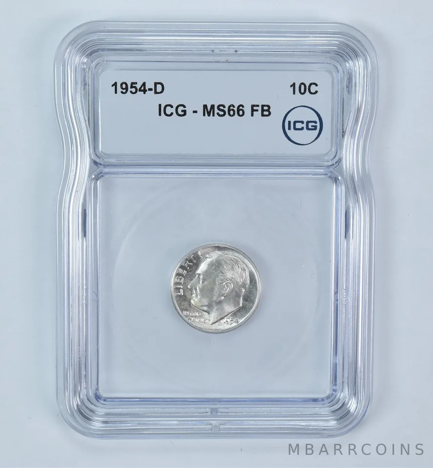 1954-D Roosevelt Dime MS66 FB ICG