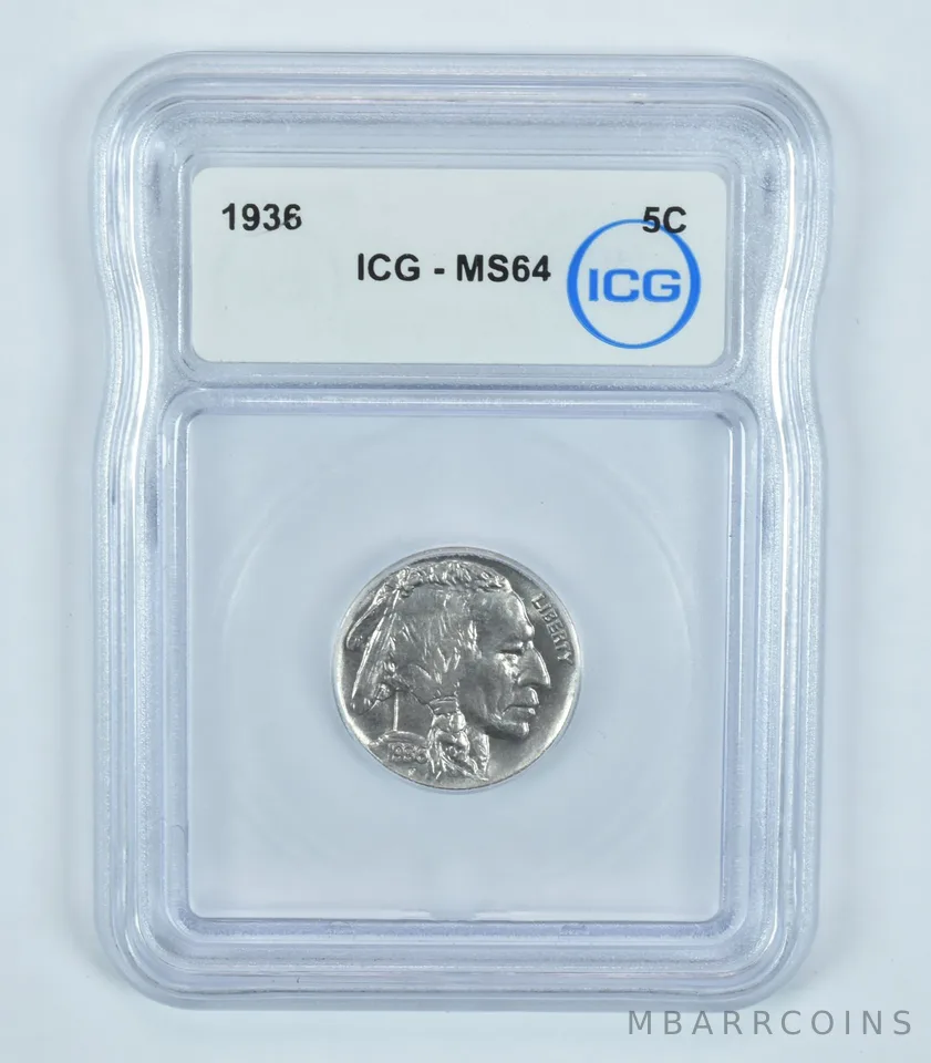 1936 Indian Head Buffalo Nickel MS64 ICG