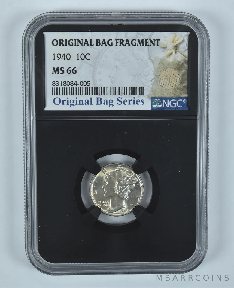 1940 Mercury Dime Original Bag Fragment MS66 NGC