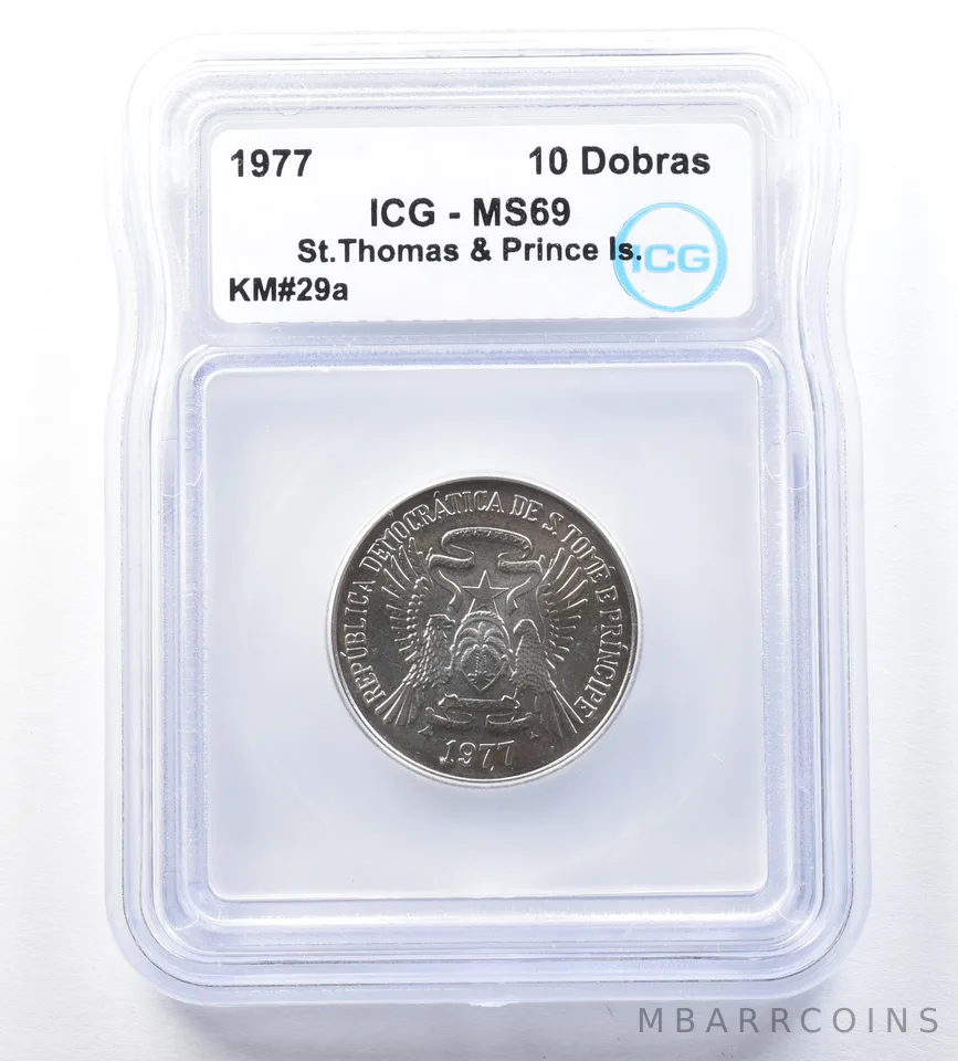 1977 St Thomas & Prince Islands 10 Dobras MS69 ICG *8916