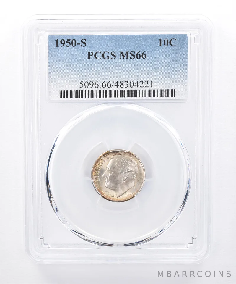 1950-S Roosevelt Dime MS66 PCGS Beautiful Tone *8349
