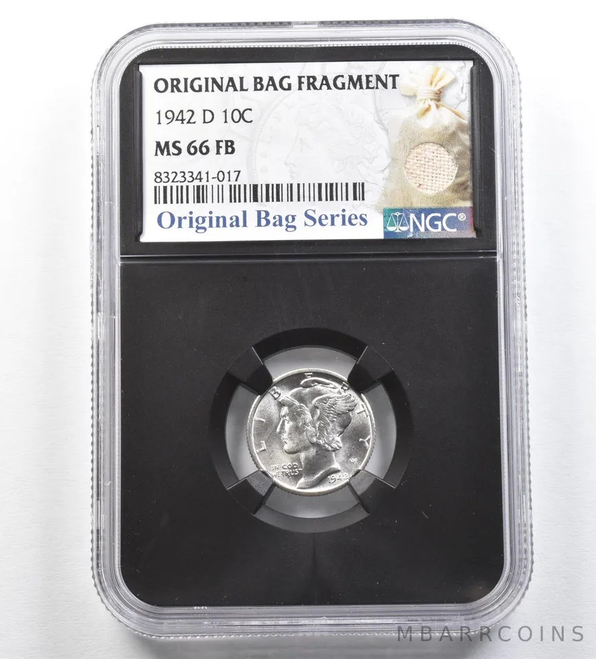 1942-D Mercury Dime Original Bag Fragment MS66 FB NGC *0417