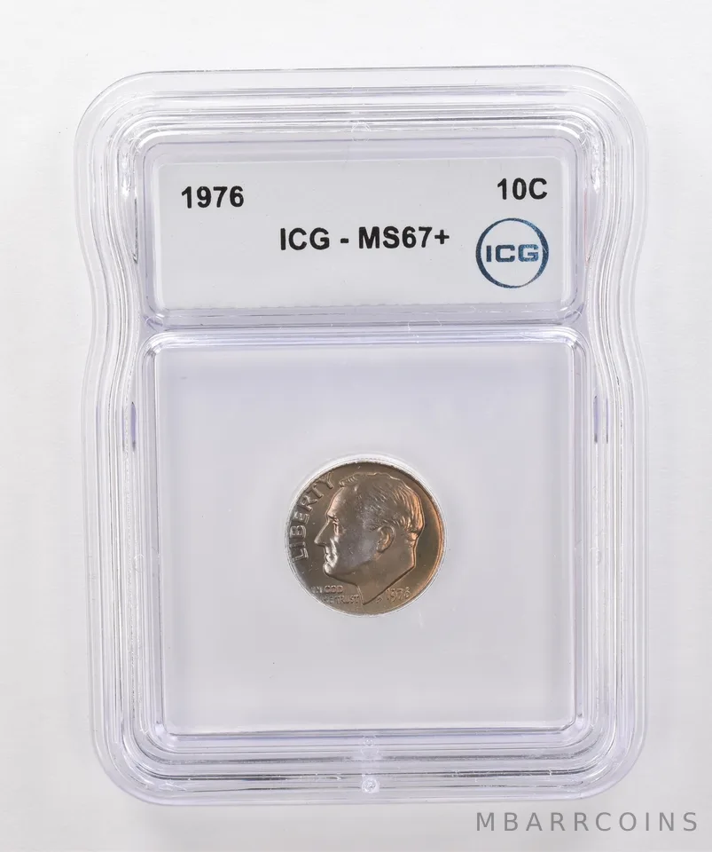 1976 Roosevelt Dime MS67+ ICG Beautiful Tone *2049