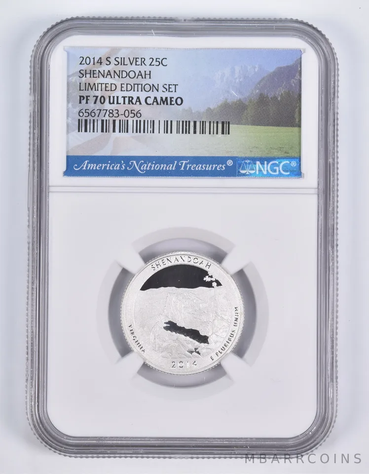 2014-S Silver PF70 ANT Shenandoah Quarter Limited Edition NGC