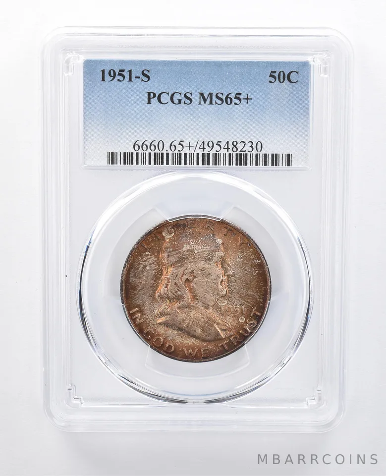 1951-S Franklin Half Dollar MS65+ PCGS Beautiful Tone *8040